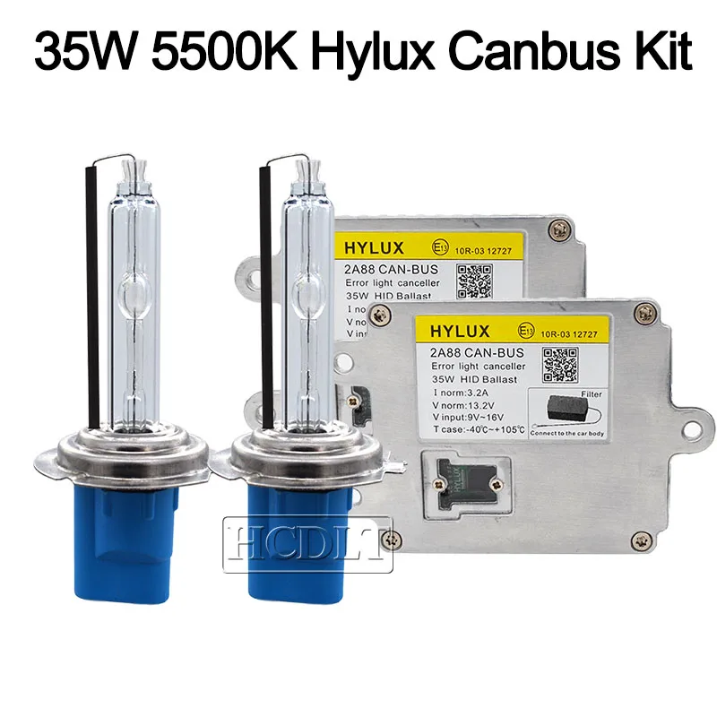 SKYJOYCE Премиум 35 Вт ксенон H7 Canbus HID комплект 5500 K H1 H11 9005 9006 9012 D2H лампочка для передних фар 2A88 Hylux Canbus балласт HID комплект