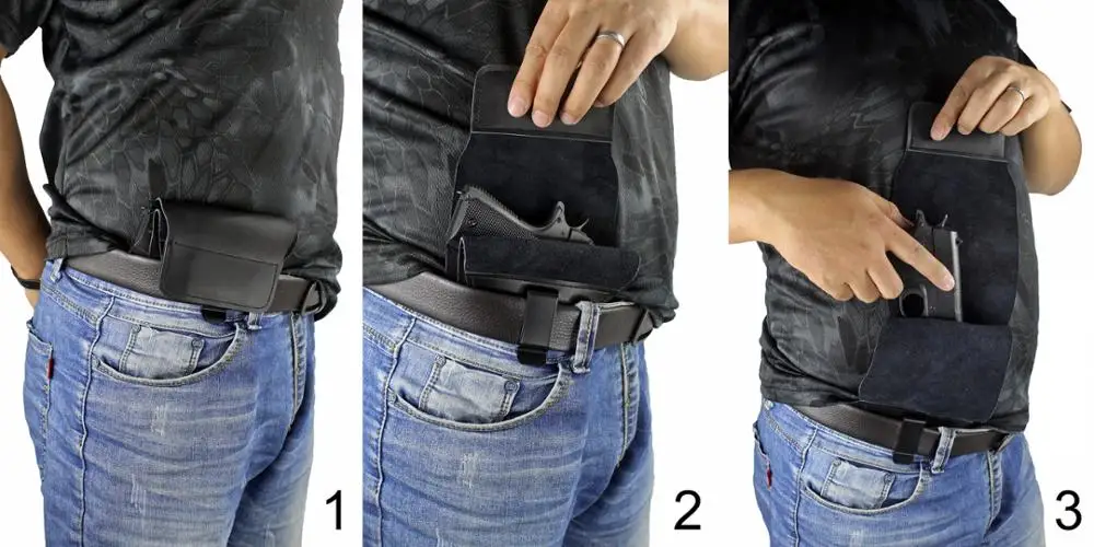 

New style Concealed Carry Leather Holster Hunting Waistband Holster Gun Pouch for Compact to Medium Handguns