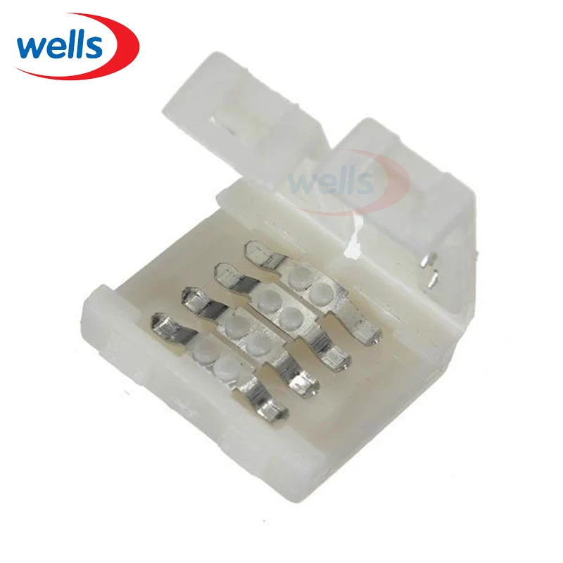 

100PCS 4-PIN RGB Connector Adapter For 5050 RGB LED Strip Light Solderless 10mm