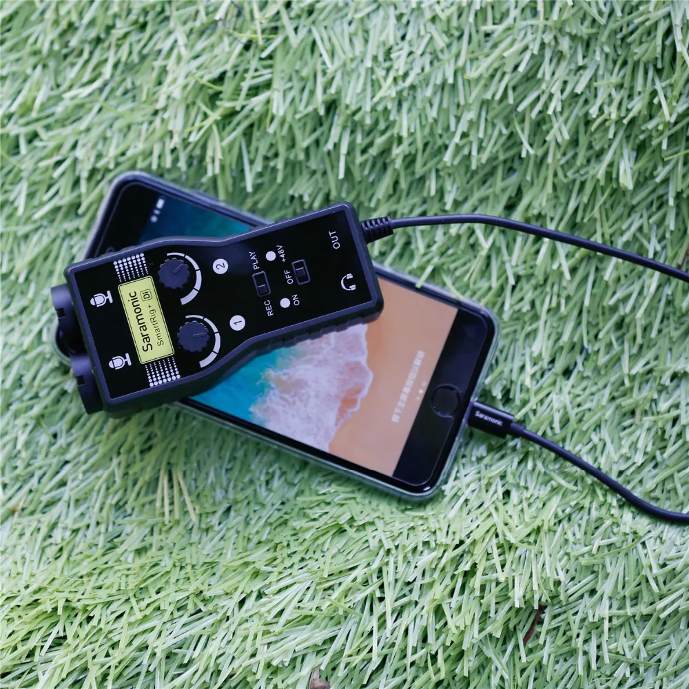 Saramonic SmartRig+ Di Микрофон XLR и 6,3 мм гитарный интерфейс с сертифицированным MFi разъемом Lightning для iPhone 7 7 s 8 X