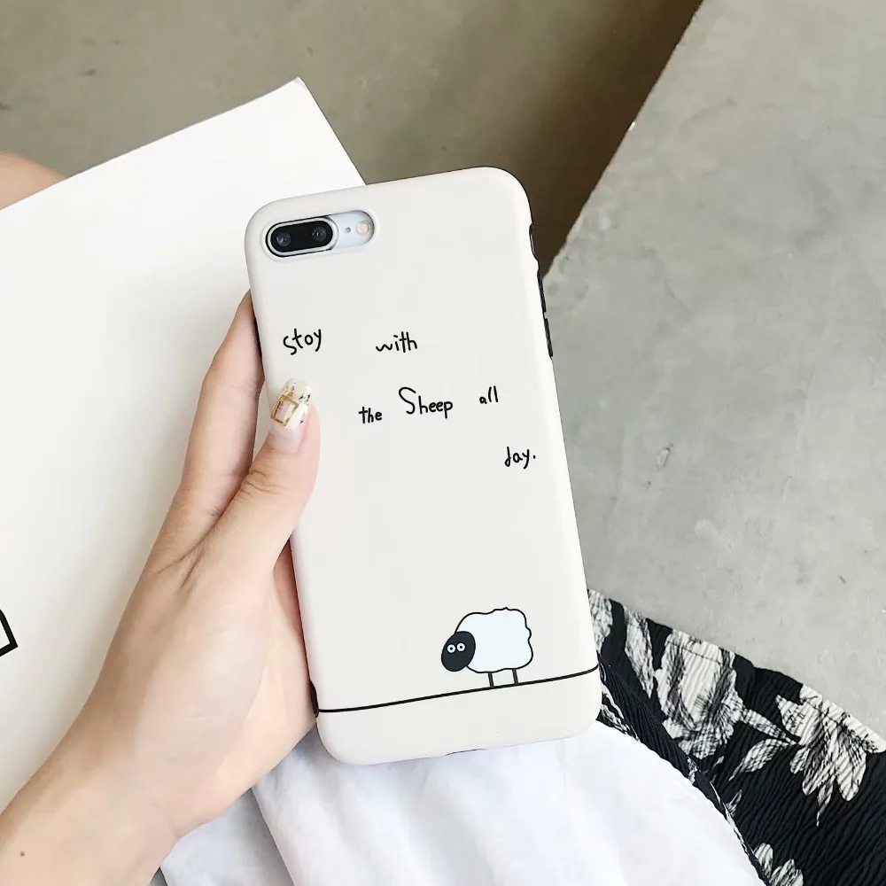 ORYKSZ для iphone X чехол с рисунком овечки силиконовый мягкий ТПУ глянцевый 6 6S 7 7plus 8 plus