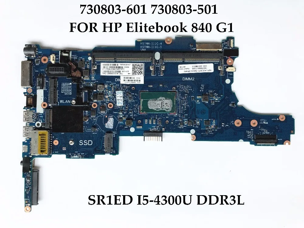 Высокое качество 730803 601 501 для HP Elitebook 840 G1 материнская плата ноутбука SR1ED I5 4300U DDR3L