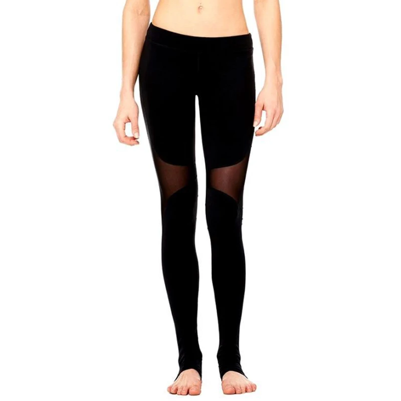 HEFLASHOR Лоскутная Сетка сексуальные брюки высокая талия спортивная одежда