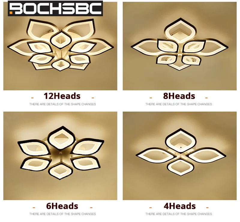 BOCHSBC Креативный дизайн Светодиодная люстра для спальни гостиной столовой акриловый абажур Потолочная люстра осветительная арматура