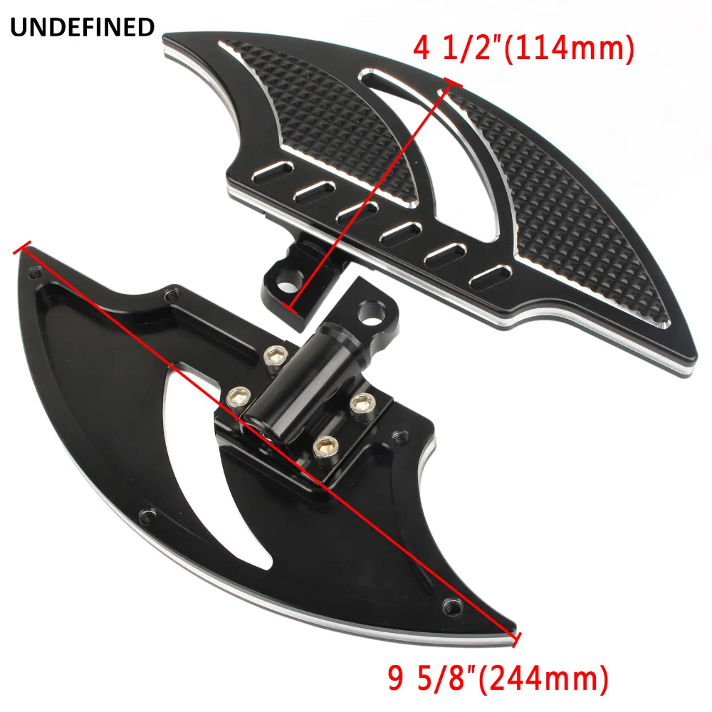 

Black Front Motorcycle Foot Pegs Footrest Male Mount Stretched Floorboard for Harley Touring Road King Electra Glide Dyna FLH