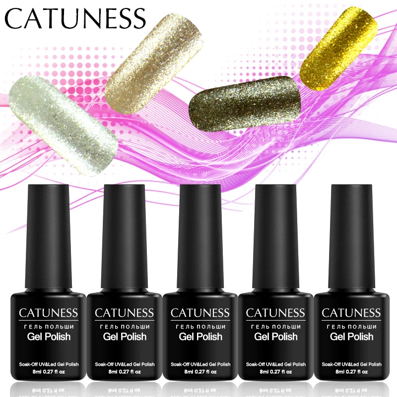 Роскошный блестящий УФ-гель CATUNESS Платиновый лак для ногтей Базовое покрытие