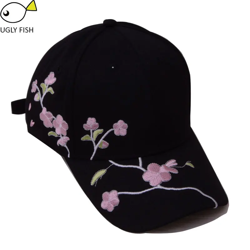 baseball cap women white black with embroidery flower dad hat | Аксессуары для одежды