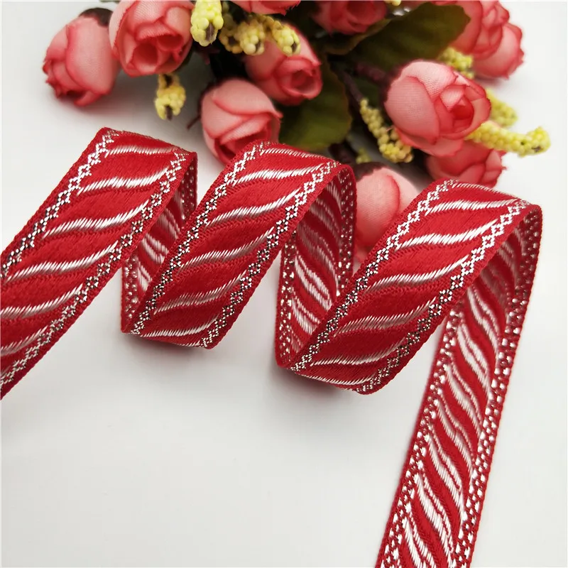 10 ярдов/набор серебряных атласных лент для свадьбы украшения рождественской