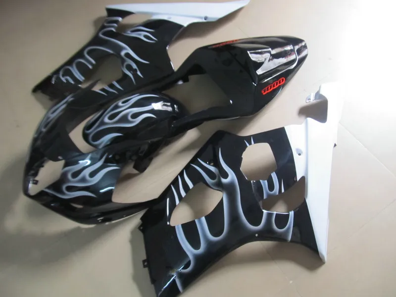 Injection mold Fairing kit for GSXR1000 K3 03 04 GSXR 1000 2003 2004 ABS White flames black Fairings set+gifts SK26 | Автомобили и