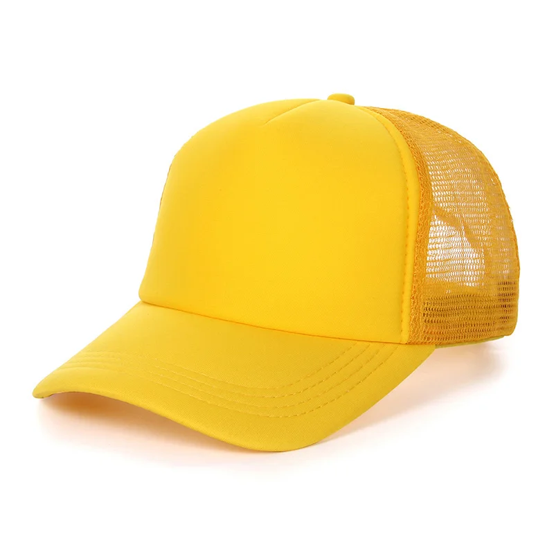 pure yellow Пустая сетчатая Кепка s, мужская летняя дышащая бейсболка Snapback, женская модная черная кепка в стиле хип-хоп - Цвет: pure yellow