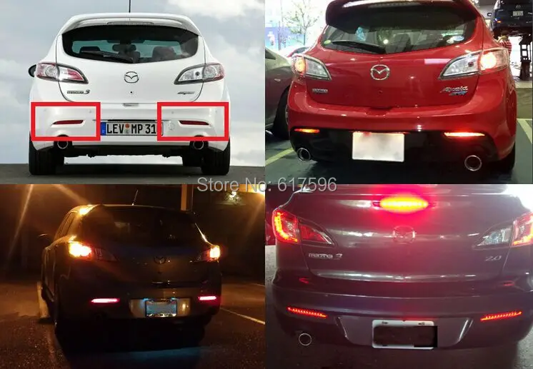 Светодиодный отражатель заднего бампера с красной линзой задний стоп сигнал