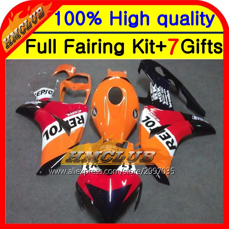 Корпус для HONDA CBR 1000RR 1000 RR 08 09 10 11 40HM109 Repsol CBR1000 CBR1000RR 2008 2009 2010 2011 обтекатель красный
