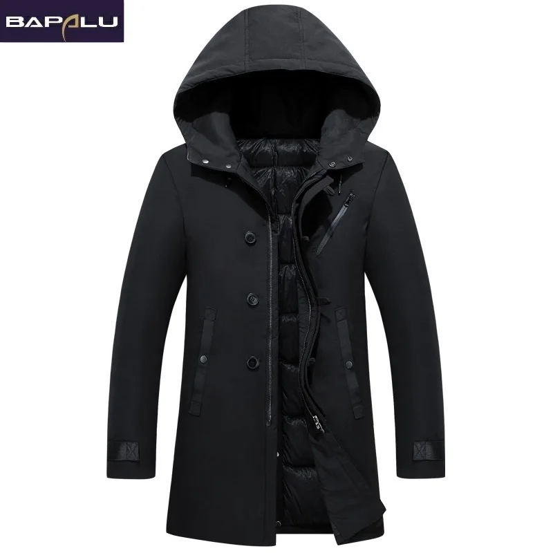Мужская парка на гусином пуху осенняя/зимняя теплая средней длины|coat down|coat fashioncoats