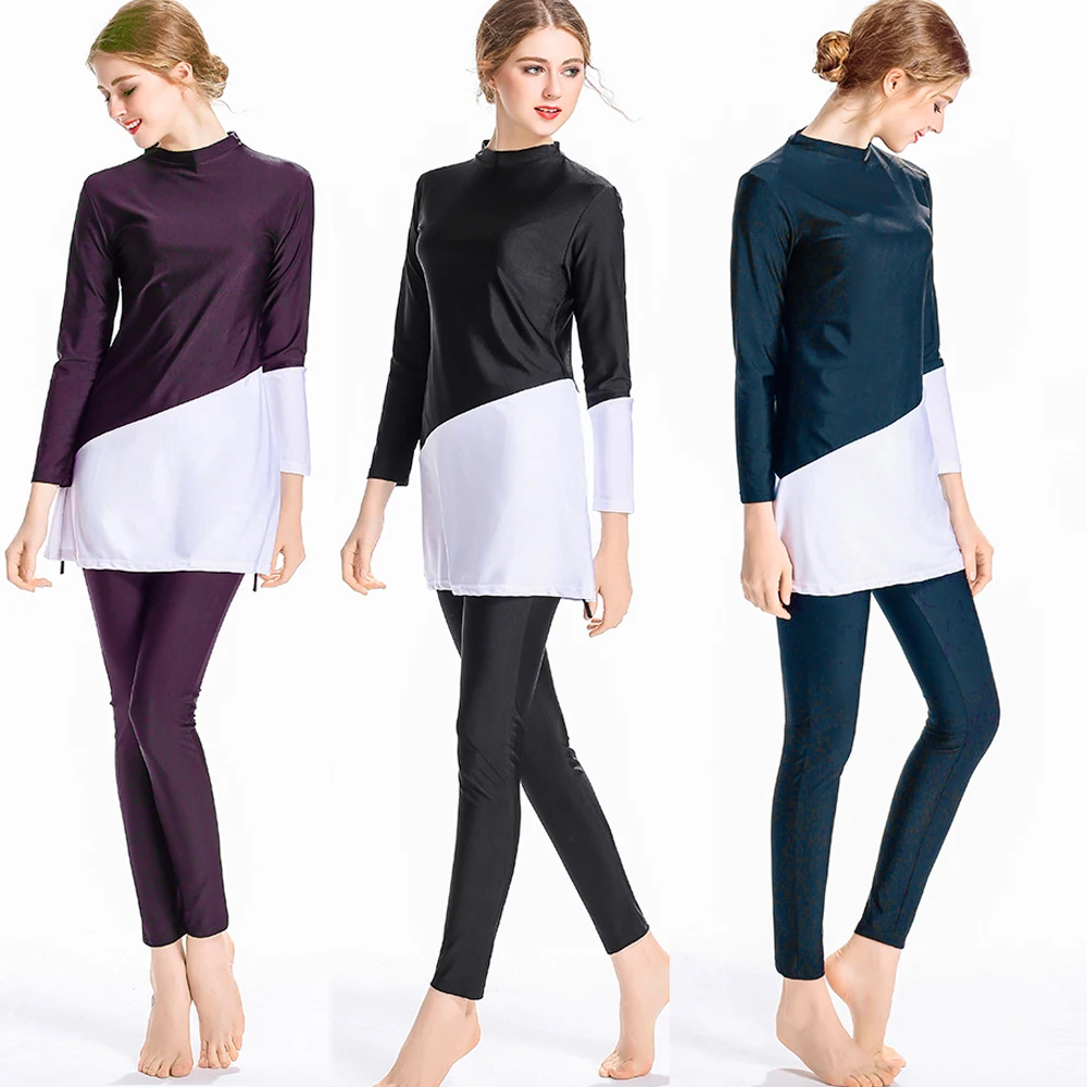 Женский скромный купальный костюм Мусульманский купальник для серфинга девочек