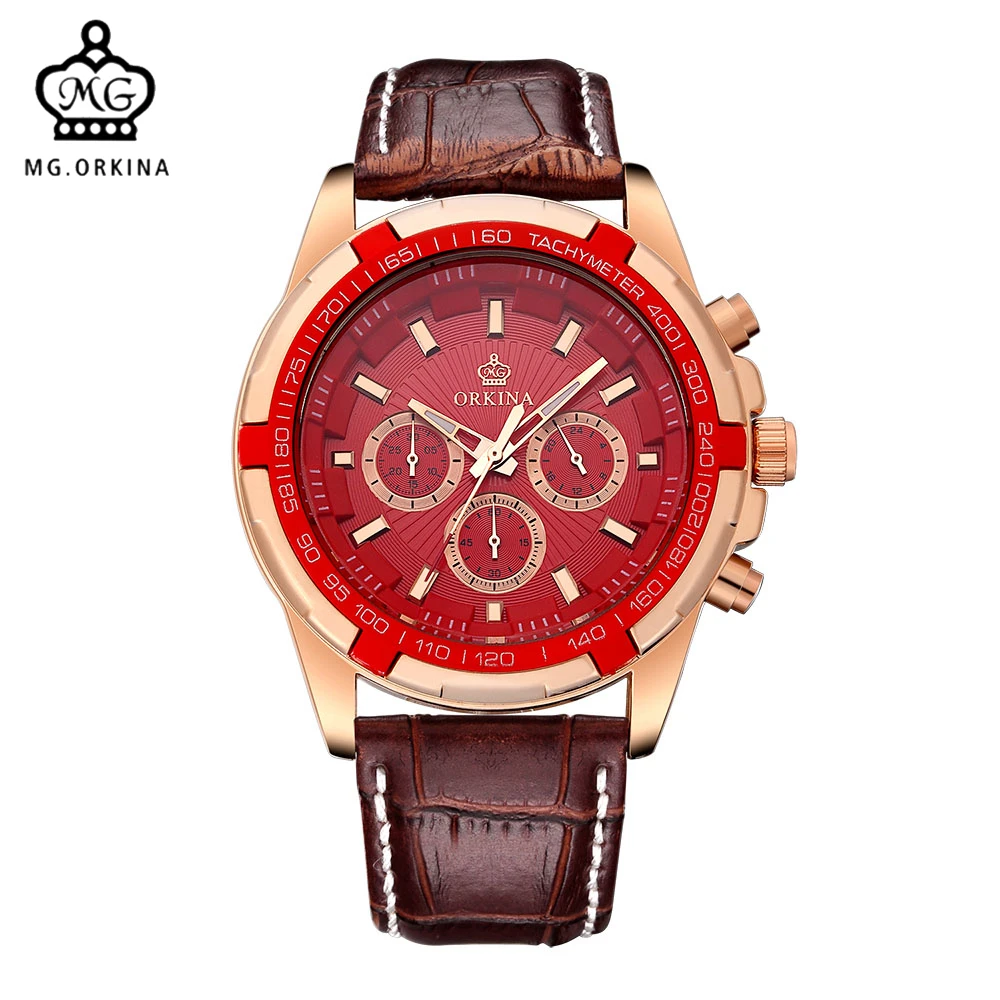 Мг. Часы наручные ORKINA мужские с японским механизмом Кварцевые водонепроницаемые