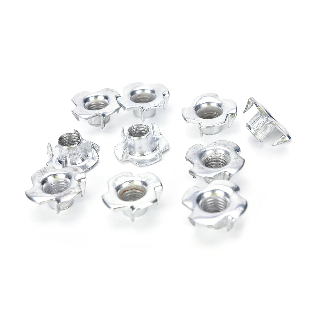SHGO-T Nut Zinc Plated 4 Prong Tee Nuts Fasteners M10x1.5mm 20 Pcs | Обустройство дома