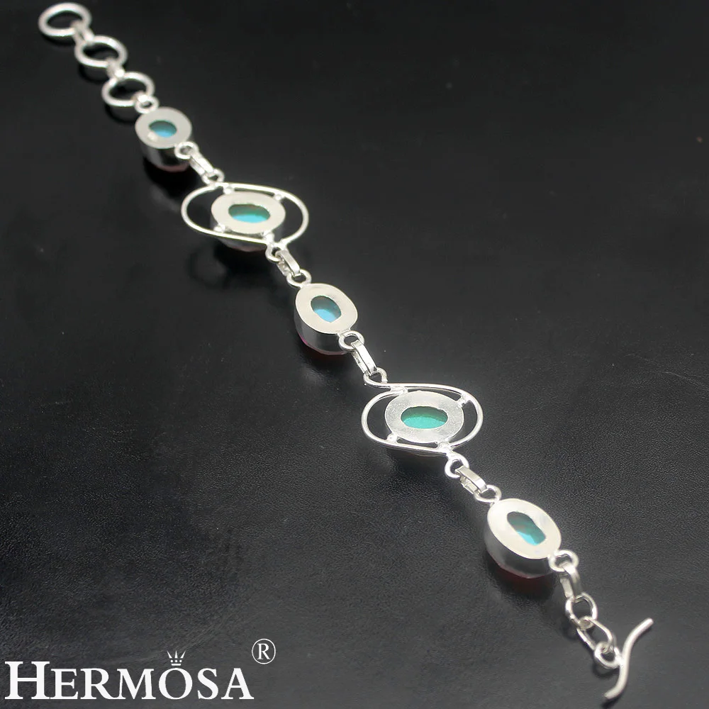 

Hermosa Jewelry Classic Fashion Silver Color Bracelets 8 inch Adjustable HM942