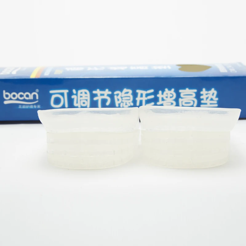 Увеличивающие рост стельки Bocan на 3 см, гелевые вставки, Регулируемые Прозрачные стельки, амортизирующие высоту стельки