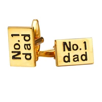 mens cuff link no 1 dad shape yellow goldsilver color cufflinks for mens gift wholesale men jewelry fathers gift c318