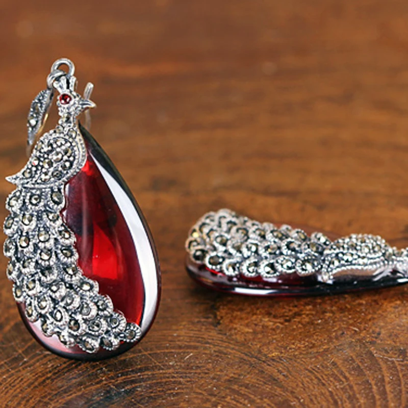 Новинка 2017 высококачественные Винтажные серьги-подвески из чистого серебра с