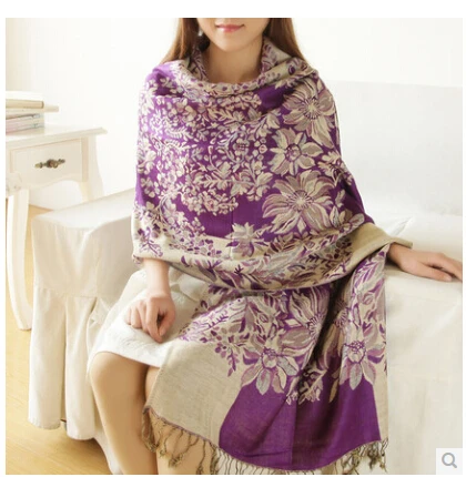 Women scarf spring autumn and winter super long 190cm*70cm flower printed warm pashmina q6 | Аксессуары для одежды