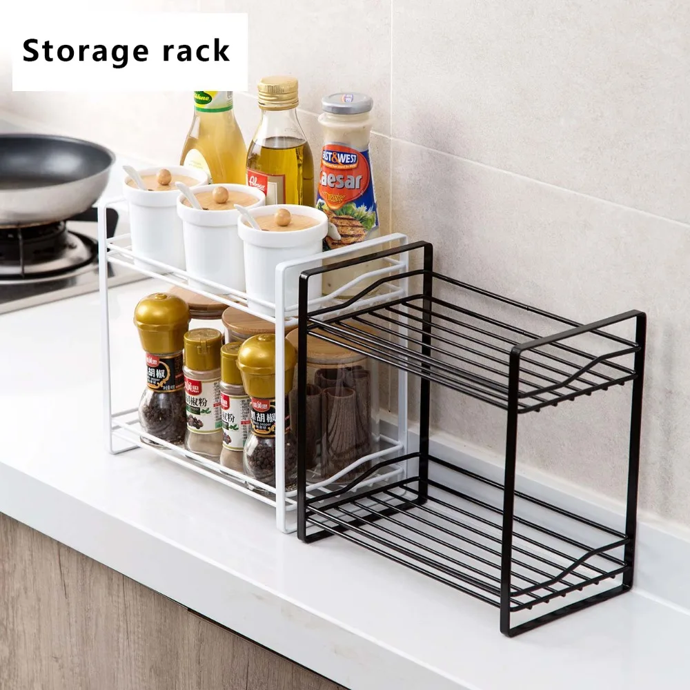 2 уровневая стойка баночки для шкафа хранения бутылок и специй органайзер кухни