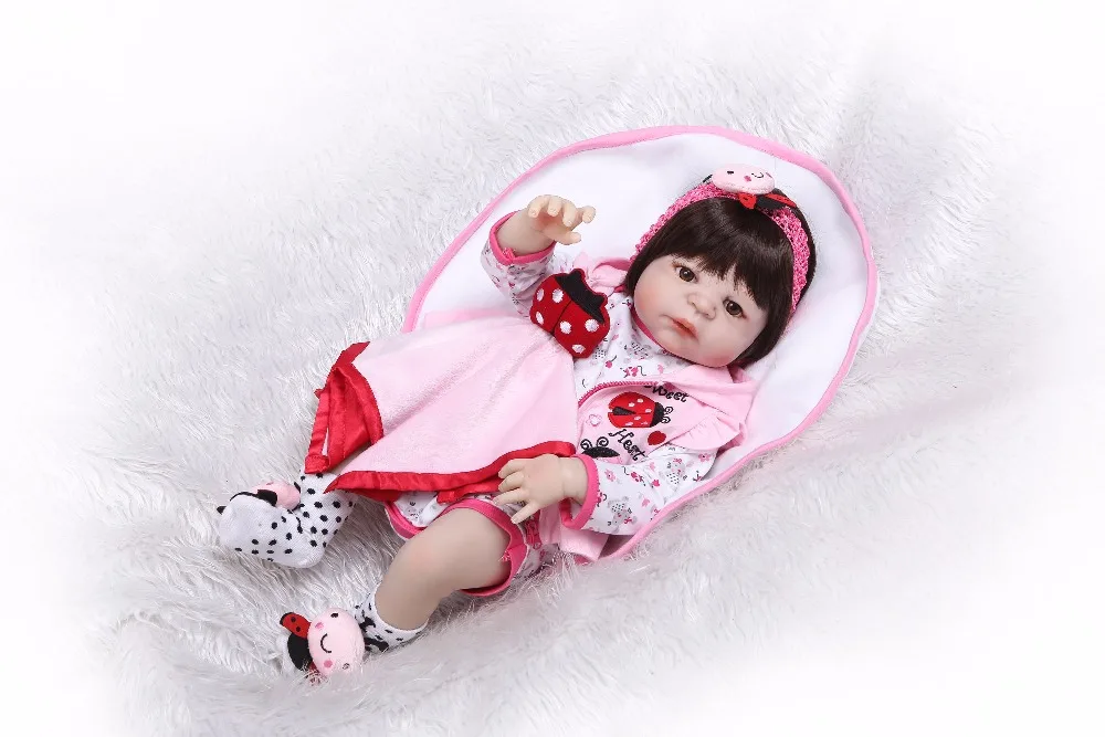 NPK 56 см Силиконовая Кукла reborn Baby Reborn для девочек подарок на день рождения
