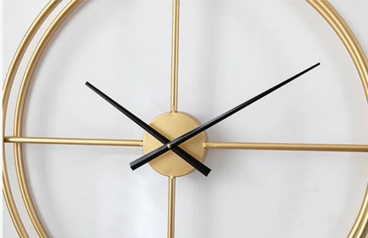 Modern silent wall clock living room bedroom quartz home decoration clocks light luxury metal wrought iron clock free shipping