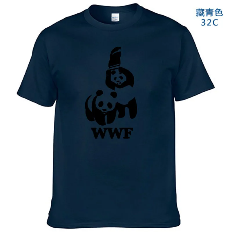 WEWANLD WWF борьба панда комедия короткий рукав прохладный Camiseta Футболка мужская
