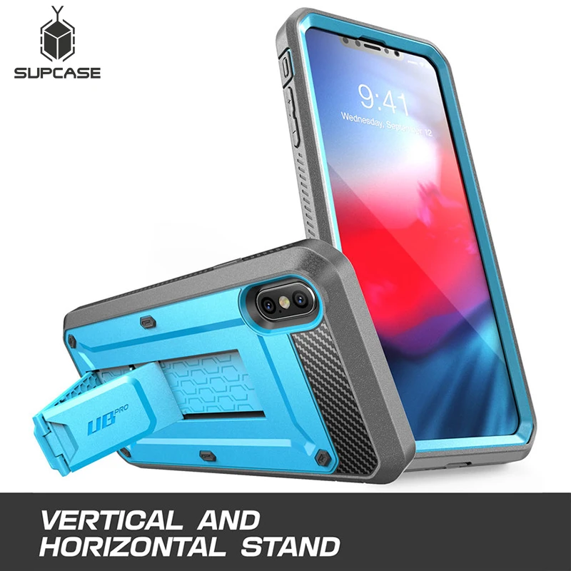 Чехол для iPhone Xs Max 6,5 дюймов SUPCASE UB Pro полнокорпусная прочная кобура чехол со встроенным протектором экрана и подставкой