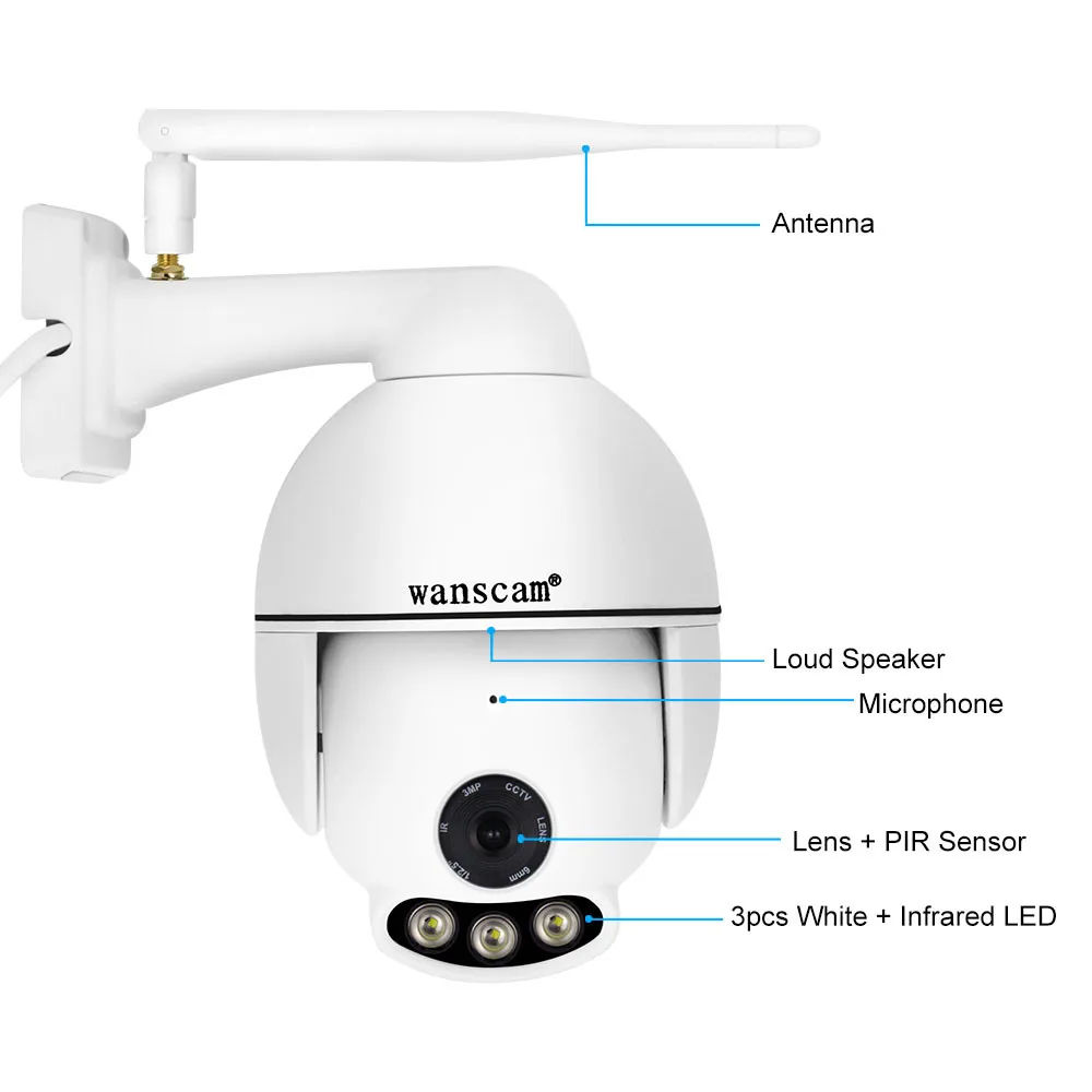 Беспроводная ip камера 1080p HD Wifi сетевая наружная видеонаблюдения POE с датчиком