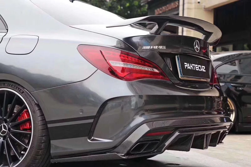 CLA45 AMG GT Стиль углеродного волокна спойлер на задний багажник крыло подходит для
