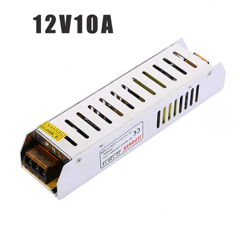 JC Мощность тонкий 12V 10A 120w Напряжение трансформаторный блок Питание для светодиодный полосы светодиодный управления Светодиодный выключатель светодиодный дисплей