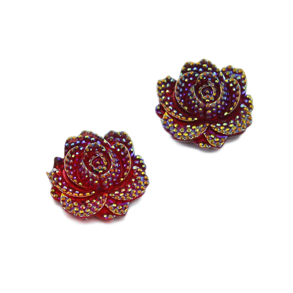 David Accessories 20 шт. 3D цветок полимерные Стразы плоские с оборота для свадьбы с украшением в виде пуговицы, поделка рукоделие аксессуары, 20Yc5799 - Цвет: 25x25mm