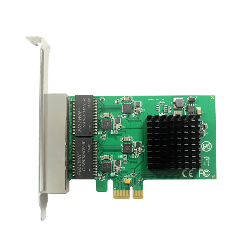 Адаптер PCI Express для 4 портового Гигабитного сервера Ethernet Сетевая карта 10/100 Мбит/с
