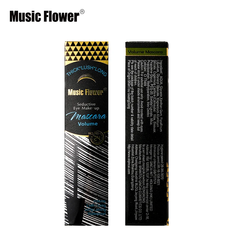 Тушь для ресниц Music Flower ультрачерная тушь макияжа густая пышная долговечная