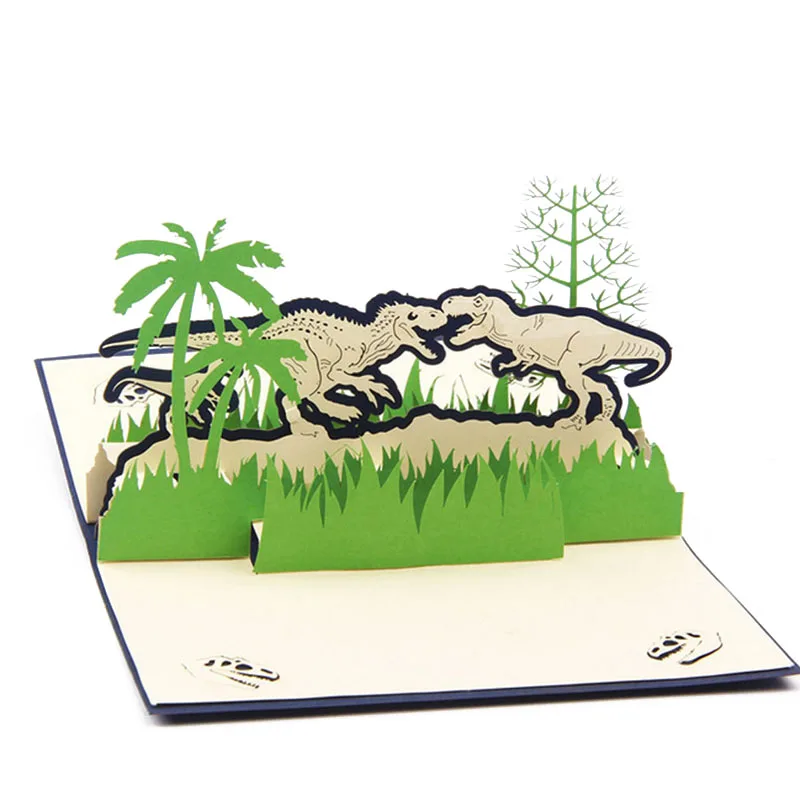 Новые 3D всплывающие поздравительные открытки динозавры День рождения Святого