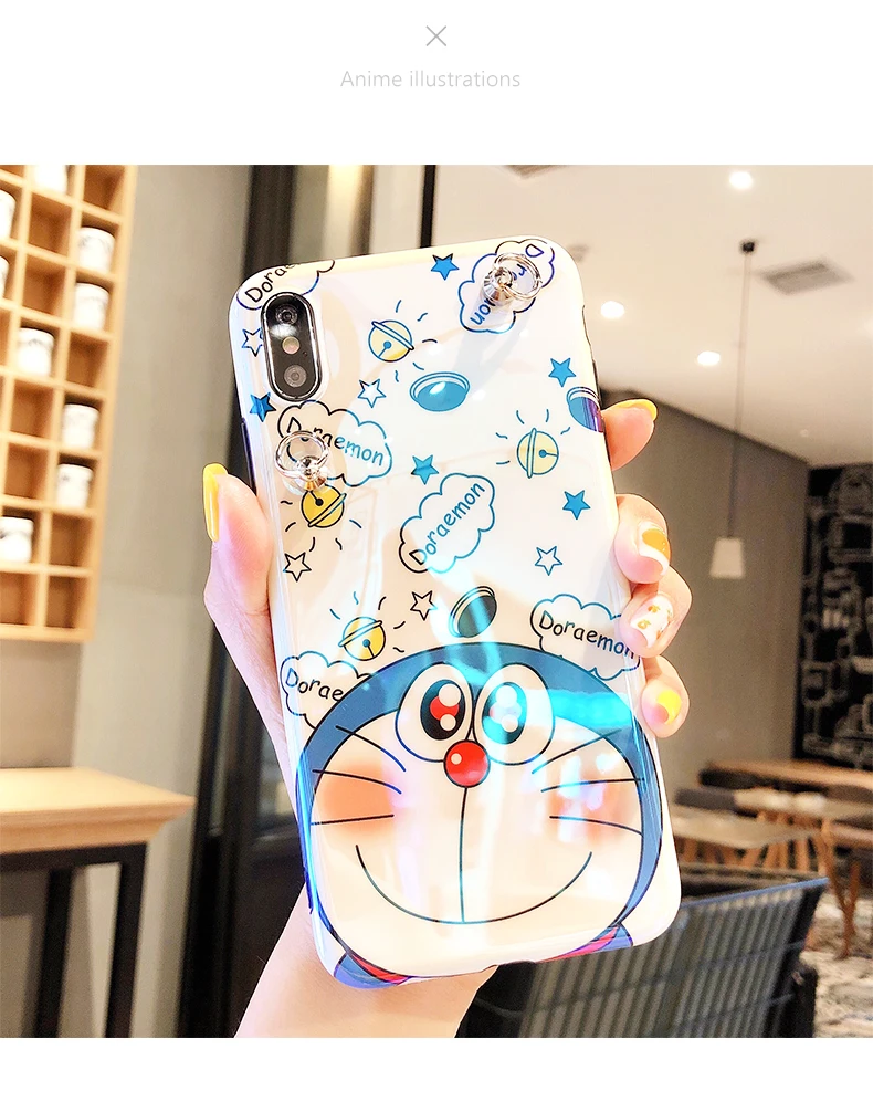 Милый чехол Sam S10 plus, мягкая задняя крышка Doraemon для samsung Galaxy S8 S8plus S9 plus Note9 note8+ игрушка+ длинный ремешок