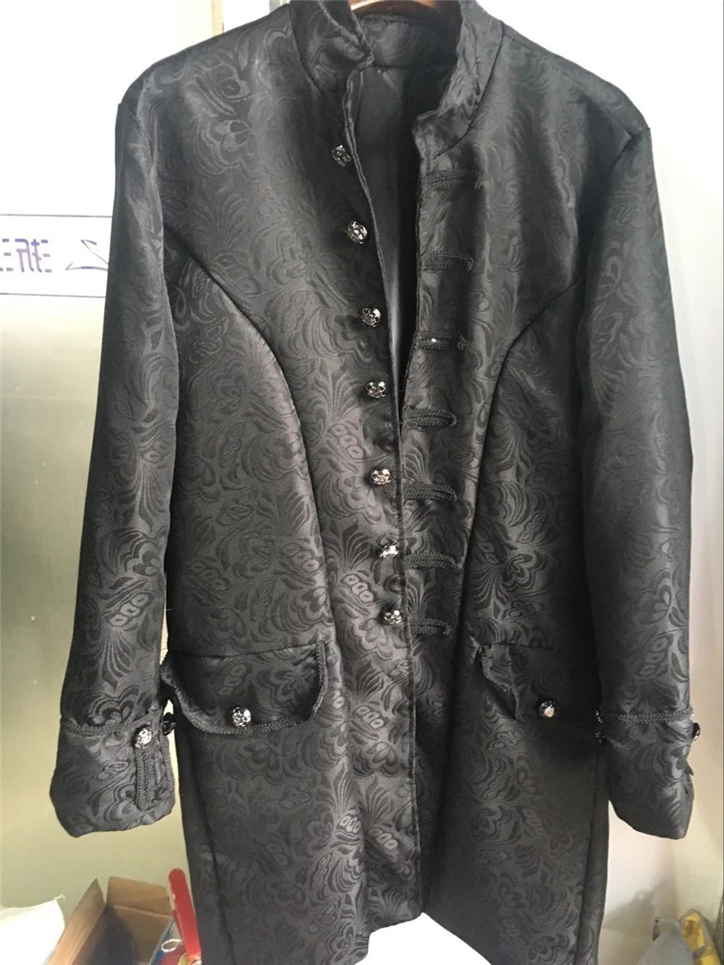 

XingDeng New Men's Punk cotton Coat fashion Trench Casual single breasted male Jacket Long Sleeve top Coat plus size 3XL