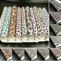 glitter shiny sparkle leopard print fabric pu leather waterproof diy sewing bows craft a4a5 sheets