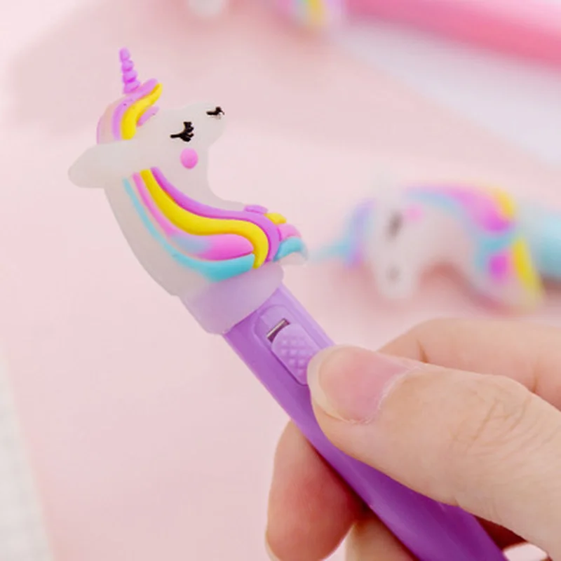 1 шт. Единорог светящаяся гелевая ручка 0 38 мм Kawaii Канцелярские гелевые ручки