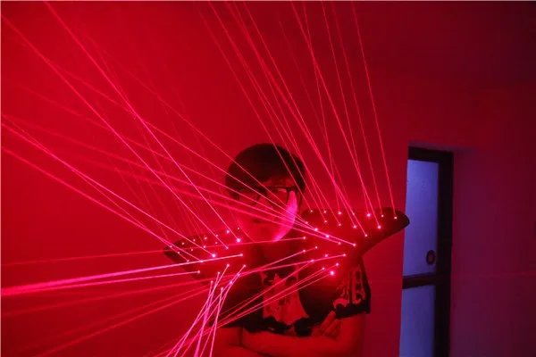 Бесплатная доставка Красный лазерный костюм светодиодный жилет светящийся