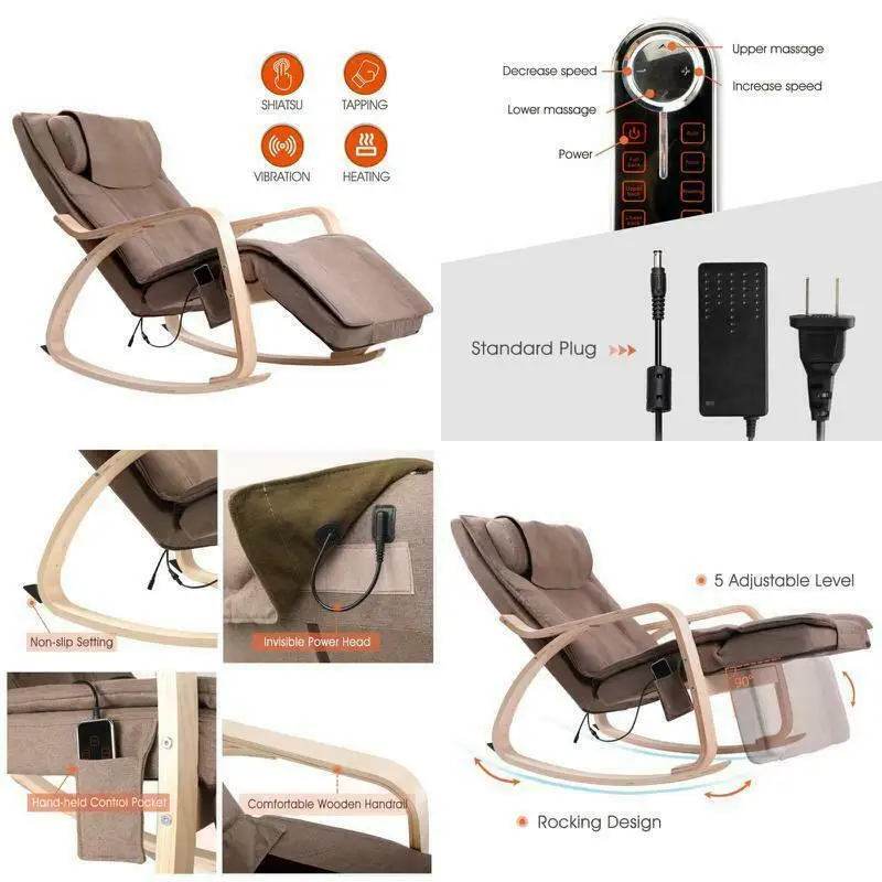 

Electric Full Body Shiatsu Massage Chair Recliner Zero Gravity w/Heat Rocking Chair