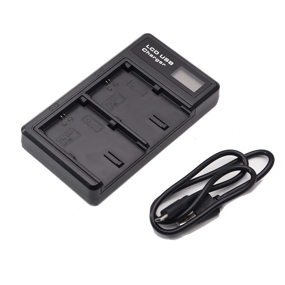 Зарядное устройство с двумя USB-портами и ЖК-дисплеем для Canon EOS 5D Mark II III IV 5DS R 6D 7DS 60D