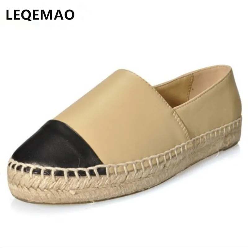 

Classical Fashion Famous Patchwork Women Espadrilles Genuine Leather Woman Creepers Flats Ladies Loafers Casual Shoes Moccasins