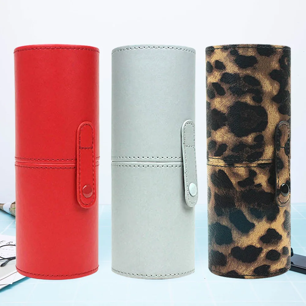 

Waterproof Wear Resistant PU Leather Cosmetic Brushes Storage Holder Organizer Case Box for Travel Business Trip Daily Use