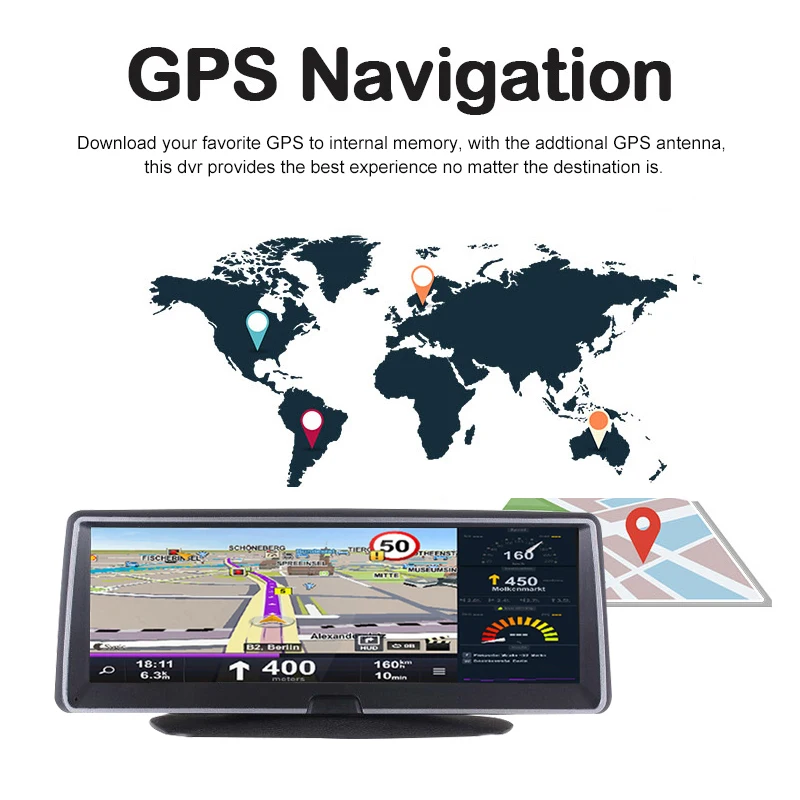 Автомобильный видеорегистратор FANSICOUK 4G Wi Fi GPS ADAS Android 5 1 двойной объектив 1080P