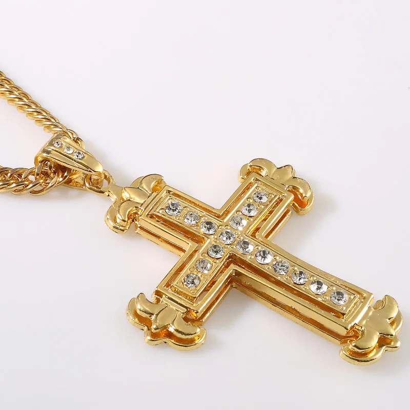 2017 новые модные личности кружева высокого качества кристалл крест ожерелье