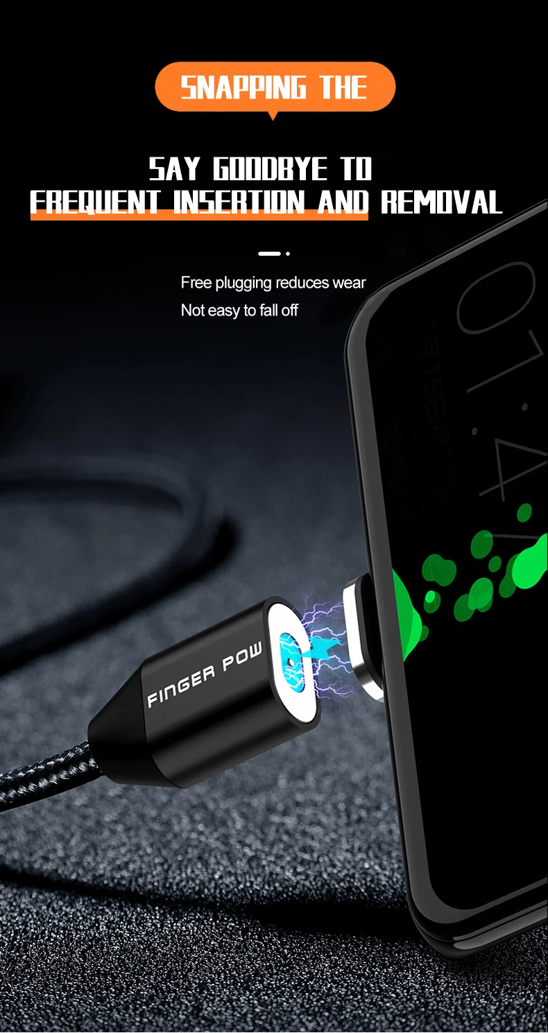Fingerpow Магнитная Быстрая зарядка мини powerbank для iphone android type C внешняя зарядка аккумулятора 18650 Powerbank USB кабель для передачи данных