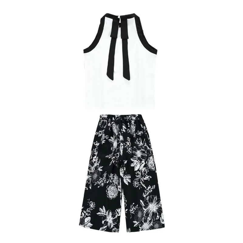 Kids Girls Tops with Pants Sleeveless Backless Skin-friendly Breathable Clothing Set for Summer 998 | Детская одежда и обувь